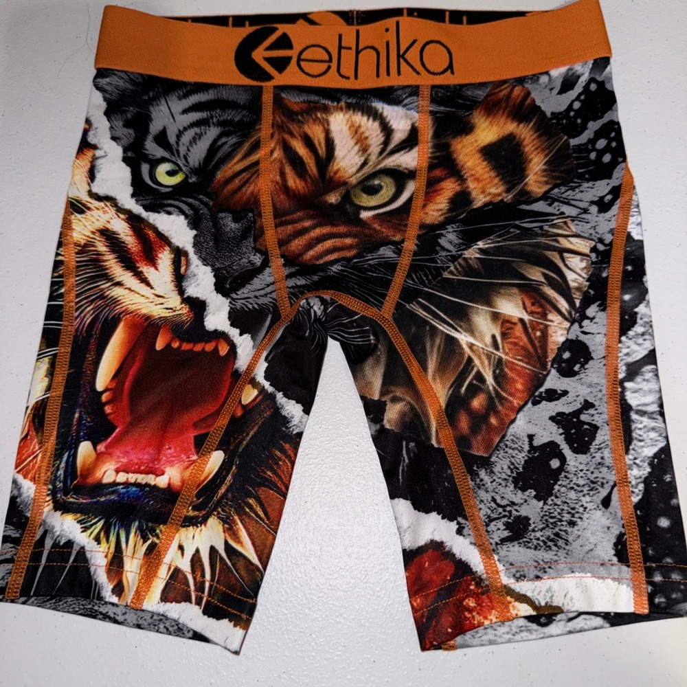 Ethika Boxer Briefs Kids Medium Multicolor NWOT Tiger Leopard Graphic Print